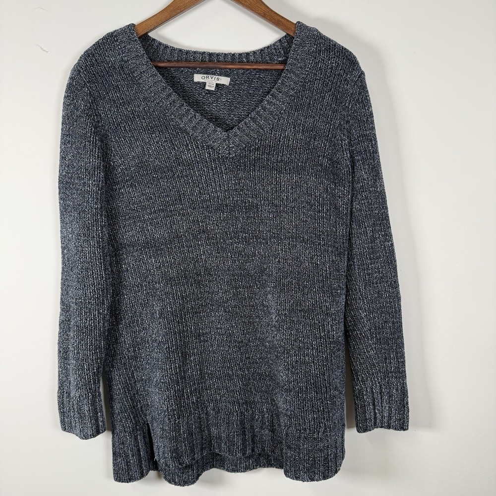 Orvis Sweater Navy Soft Vneck Small Casual‎